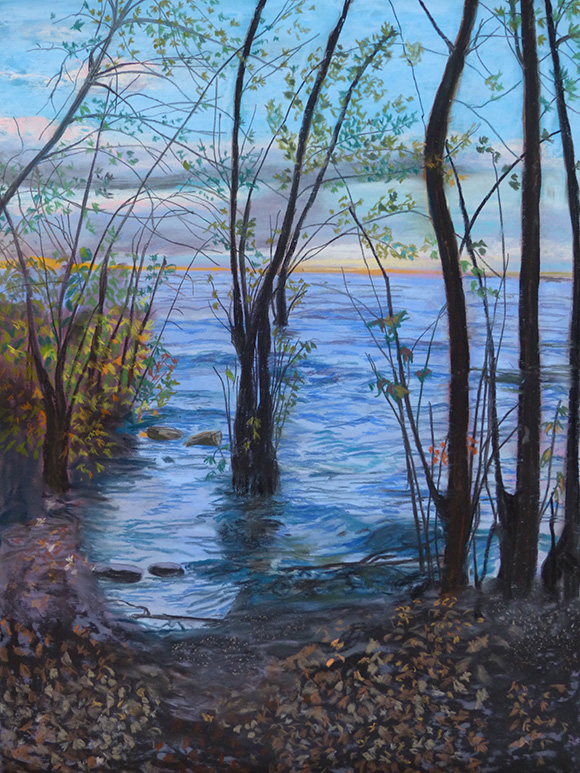 Pastel painting by Gwen Frankton. Graham Creek in Autumn. 24